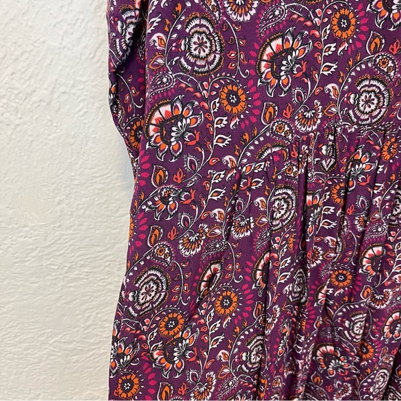 Garnet Hill Purple Floral Dress 3/4 Sleeve 10 - Picture 8 of 8